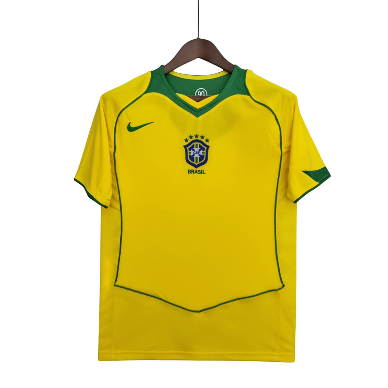 Camisa Retro 2004/06 Brazil Home Nike Torcedor - Amarelo - Rezenha 10 FC