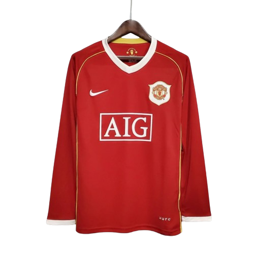 Camisa Retrô Manchester United Manga Longa Nike 2006/07 Masculino Vermelho - Rezenha 10 FC