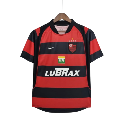 Camisa Retrô Flamengo I 2001/03 Masculina Torcedor Vermelha e Preta - Rezenha 10 FC