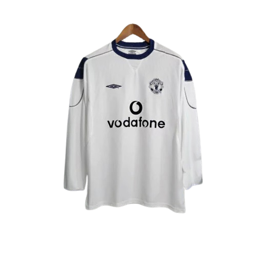 Camisa Retro Manchester United II Manga Longa Umbro 1999/00 Branco - Rezenha 10 FC