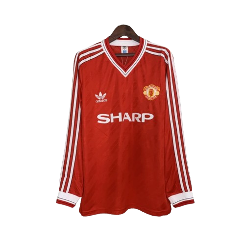 Camisa Retro Manchester United Manga Longa - 86/88 Vermelho - Rezenha 10 FC