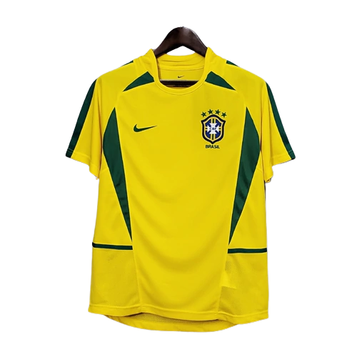 Camisa Retrô Seleção Brasileira I Home Nike 2002/03 Masculino Amarelo - Rezenha 10 FC