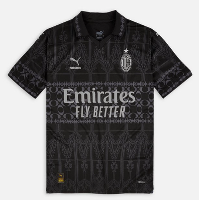 Camisa AC Milan x Pleasures Torcedor 24/25 - Preta - Rezenha 10 FC