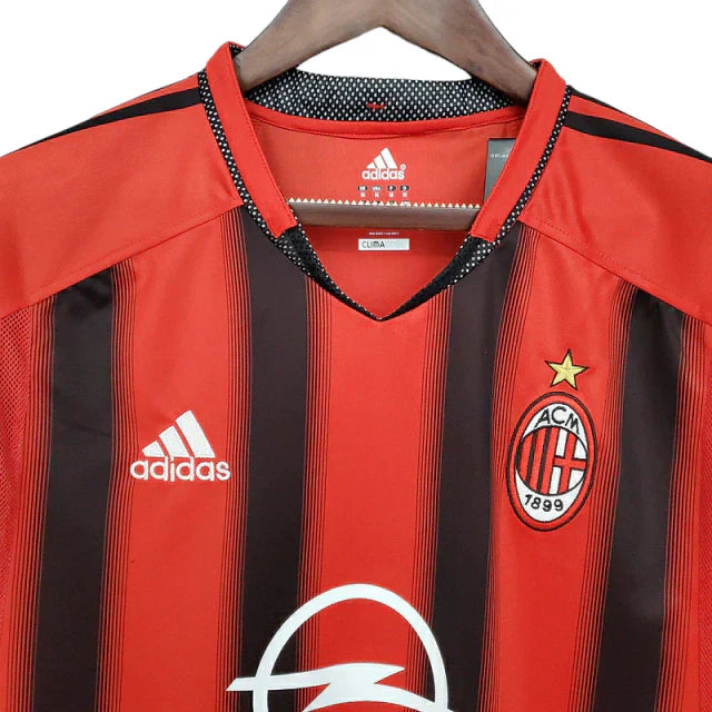 Camisa Milan Retrô 2004/2005 Vermelha e Preta - Adidas - Rezenha 10 FC