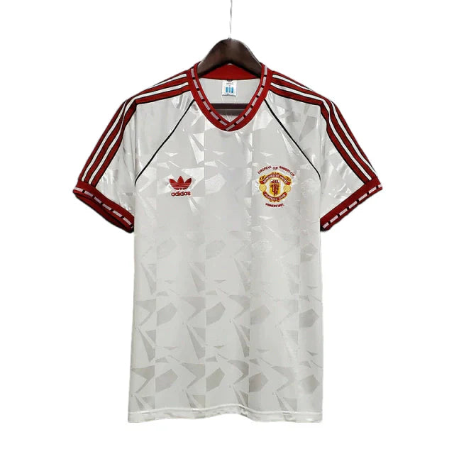 Camisa Manchester United Retrô 1991 Branca - Adidas - Rezenha 10 FC