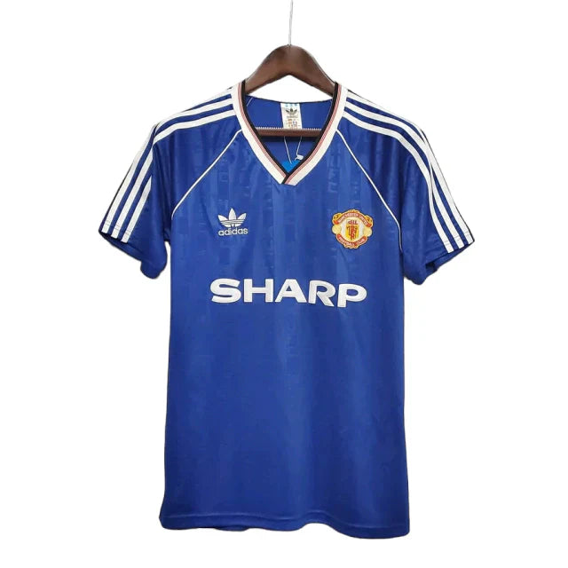 Camisa Manchester United Retrô 1988/1990 Azul - Adidas - Rezenha 10 FC