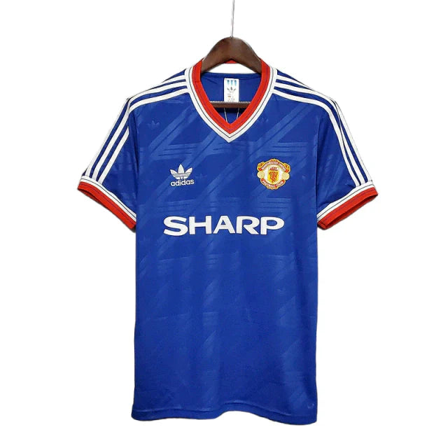 Camisa Manchester United Retrô 1986/1988 Azul - Adidas - Rezenha 10 FC