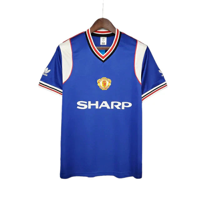 Camisa Manchester United Retrô 1985/1986 Azul - Adidas - Rezenha 10 FC