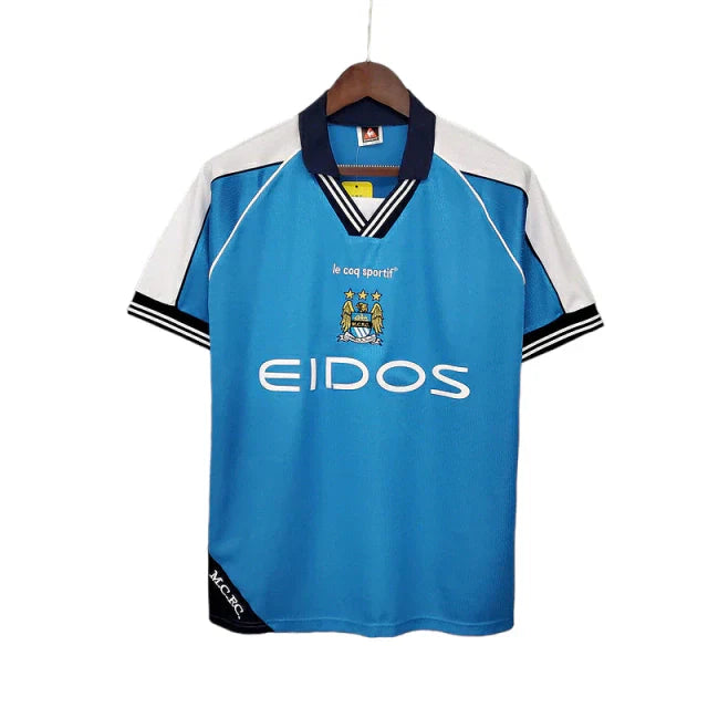 Camisa Retrô Manchester City 1999/01 Masculino Azul - Rezenha 10 FC