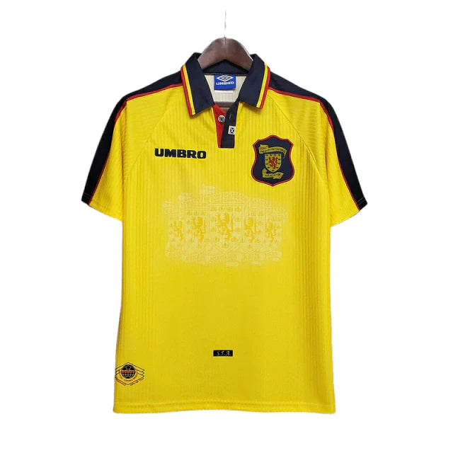 Camisa Escócia Retrô 1996/1998 Amarela - Umbro - Rezenha 10 FC