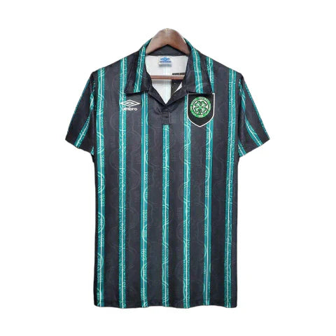 Camisa Celtic Retrô 1992/1993 Preta e Verde - Umbro - Rezenha 10 FC
