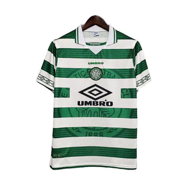 Camisa Celtic Retrô 1998/1999 Verde e Branca - Umbro - Rezenha 10 FC