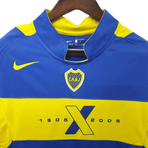 Camisa Boca Juniors Retrô 2005 Azul e Amarela - Nike - Rezenha 10 FC