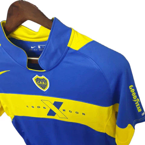 Camisa Boca Juniors Retrô 2005 Azul e Amarela - Nike - Rezenha 10 FC