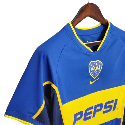 Camisa Boca Juniors Retrô 2002 Azul e Amarela - Nike - Rezenha 10 FC