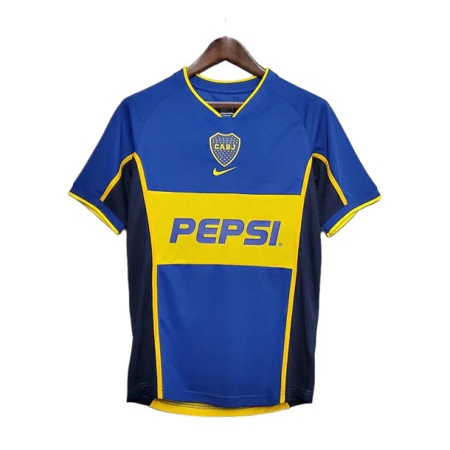 Camisa Boca Juniors Retrô 2002 Azul e Amarela - Nike - Rezenha 10 FC