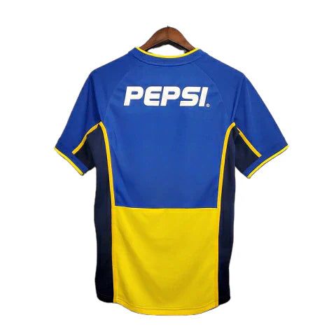 Camisa Boca Juniors Retrô 2002 Azul e Amarela - Nike - Rezenha 10 FC