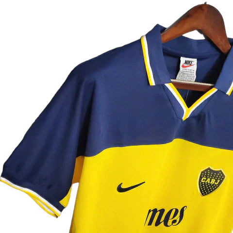 Camisa Boca Juniors Retrô 1999 Azul e Amarela - Nike - Rezenha 10 FC