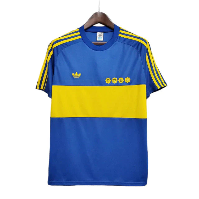 Camisa Boca Juniors Retrô 1981 Azul e Amarela - Adidas - Rezenha 10 FC