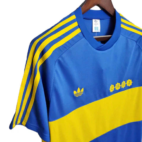 Camisa Boca Juniors Retrô 1981 Azul e Amarela - Adidas - Rezenha 10 FC