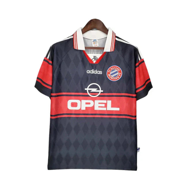 Camisa Bayern Retrô 1997/1999 Preta e Vermelha - Adidas - Rezenha 10 FC