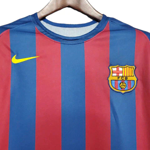 Camisa Retrô Barcelona Nike 2006/07 Masculino Azul e Grená - Rezenha 10 FC