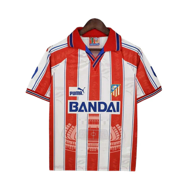Camisa Atlético de Madrid Retrô 1996/1997 Branca e Vermelha - Puma - Rezenha 10 FC
