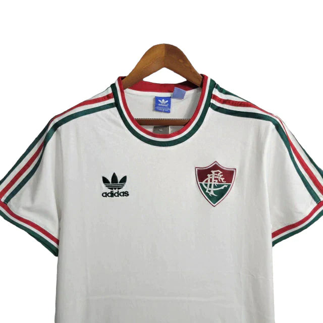 Camisa Fluminense Retrô 14/15 Torcedor Masculina - Branca com detalhes em vermelho e verde - Rezenha 10 FC