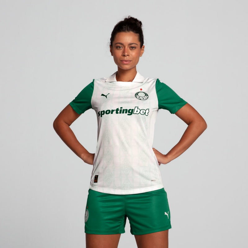 Camisa Feminina Palmeiras 25/26 Puma Away Torcedor - Branca - Rezenha 10 FC