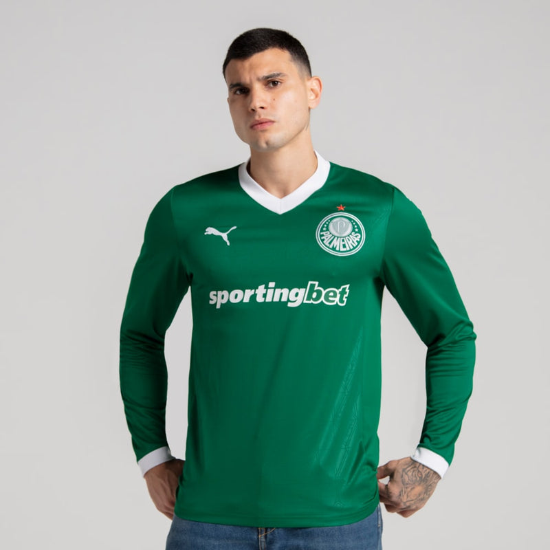 Camisa Palmeiras Manga Longa 25/26 Home Puma Torcedor - Verde - Rezenha 10 FC